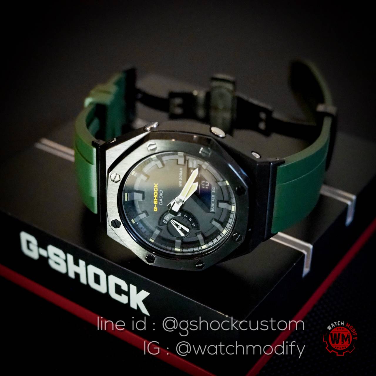 G-Shock Casioak Ap MetalสายRubber Butterfly สายเขียวHulk Ga-2100su-9