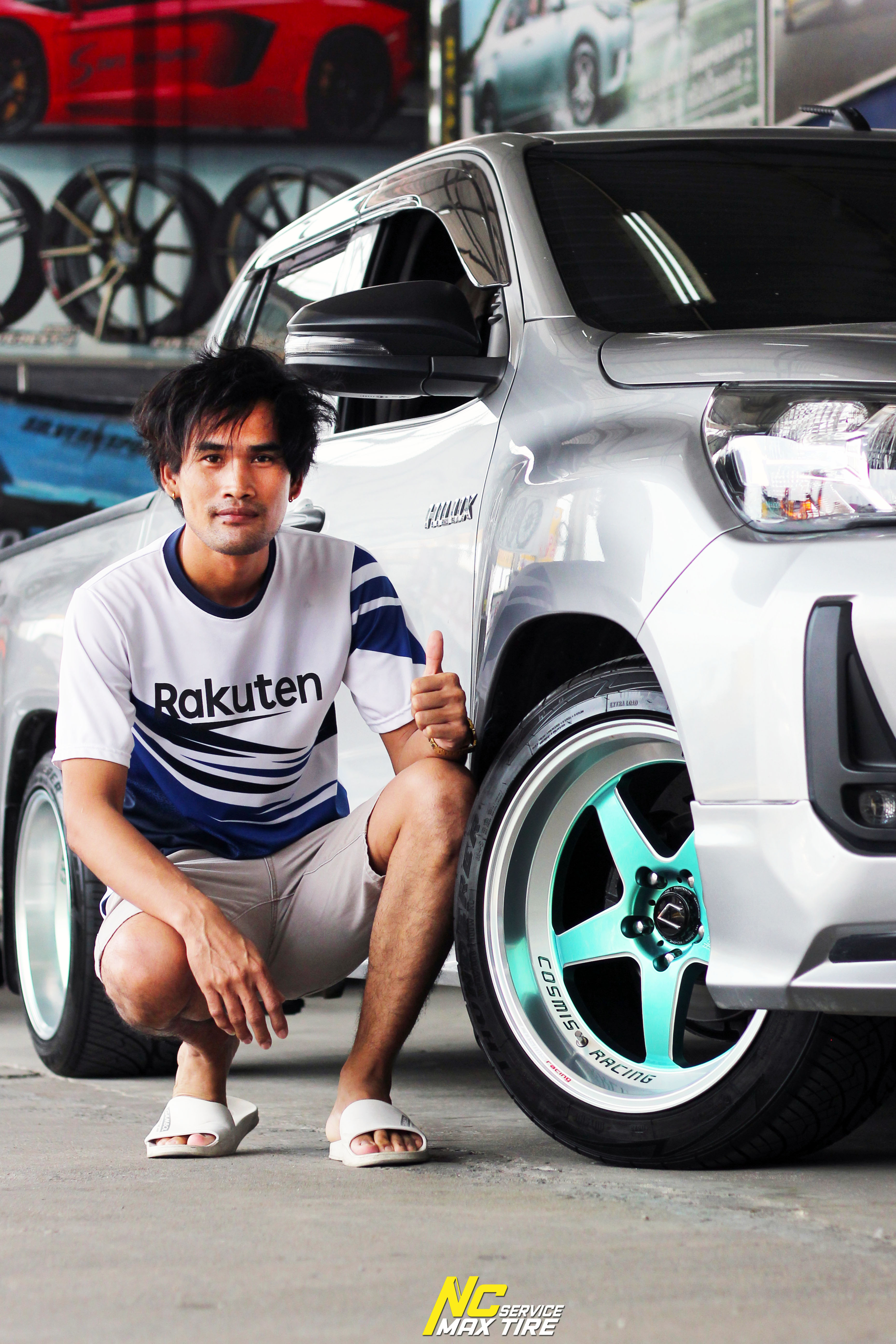 Toyota Revo / Z-Edition / ล้อแม็กขอบ18 / Cosmis / Type-G GrandTurismo / 18x9.5/10.5 6H139.7 ET12/8 / ล้อแม็กสีเขียว+ขอบเงา+CNCข้างก้าน+ตัวหนังสือ / ล้อแม็กสีพิเศษ / Custom Color / ล้อแม็กสวยๆ / NC