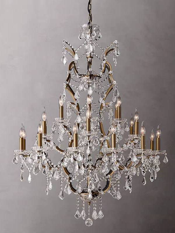 CT214A25760 SOTMIA โคมระย้ายาว อาคารDuplex Villa Loft Apartment ห้องนั่งเล่นขนาดใหญ่ โคมไฟคริสตัล Light