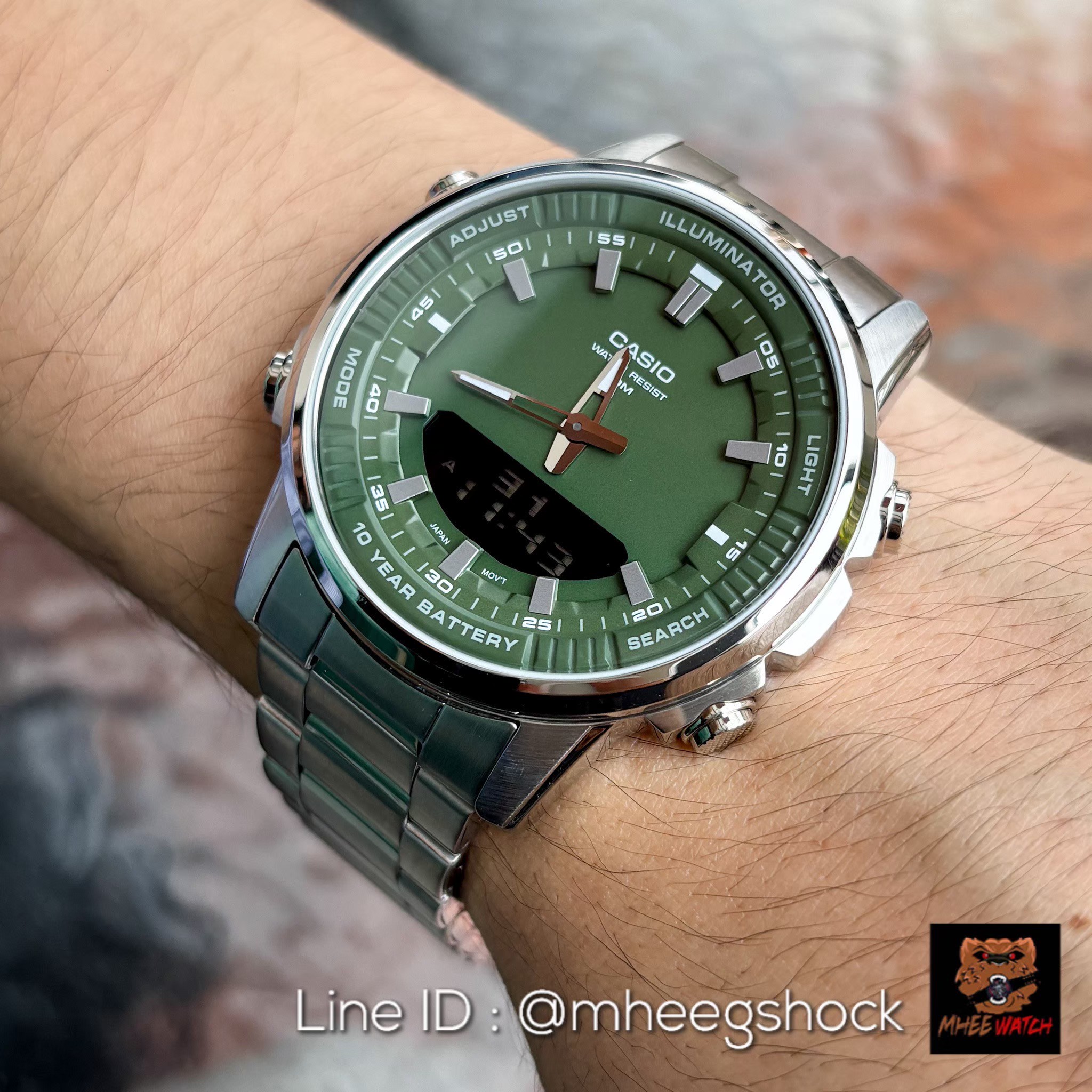 Casio G-Steel New Arrivals Green Color Battery 10Year Analog+Digital