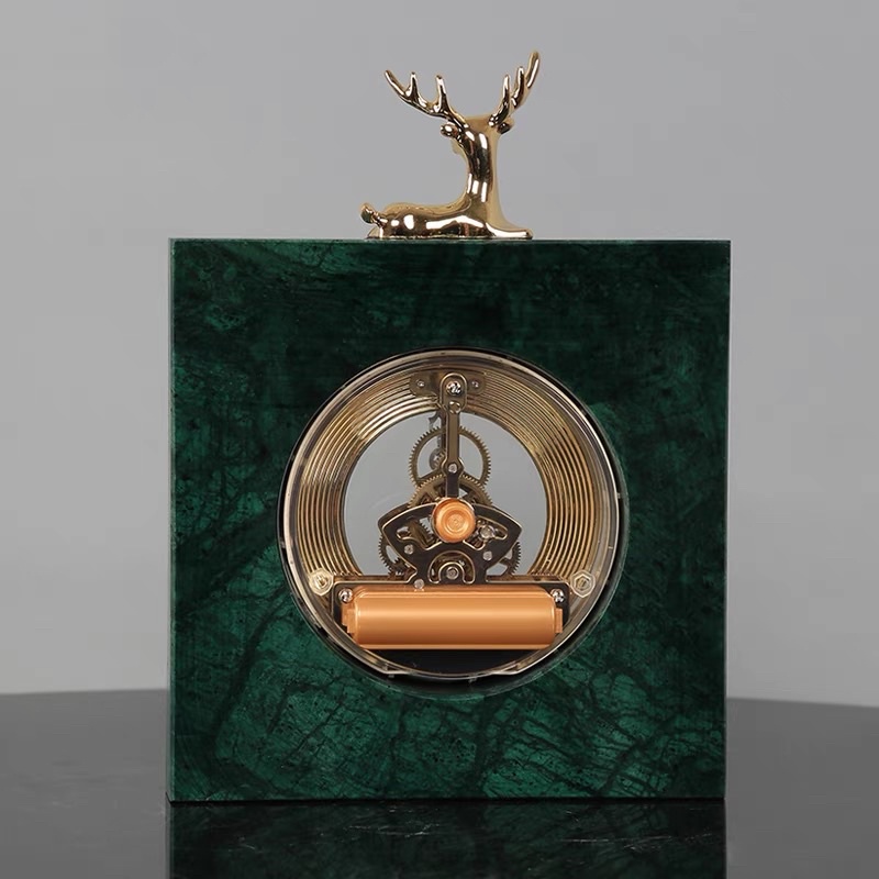 CT085C019 INTERY นาฬิกาหรูตั้งโต๊ะ นาฬิกาตั้งโต๊ะ นาฬิกาแต่งห้อง นาฬิกาฮวงจุ้ย นาฬิกาสีทองตั้งโต๊ะ European-style table