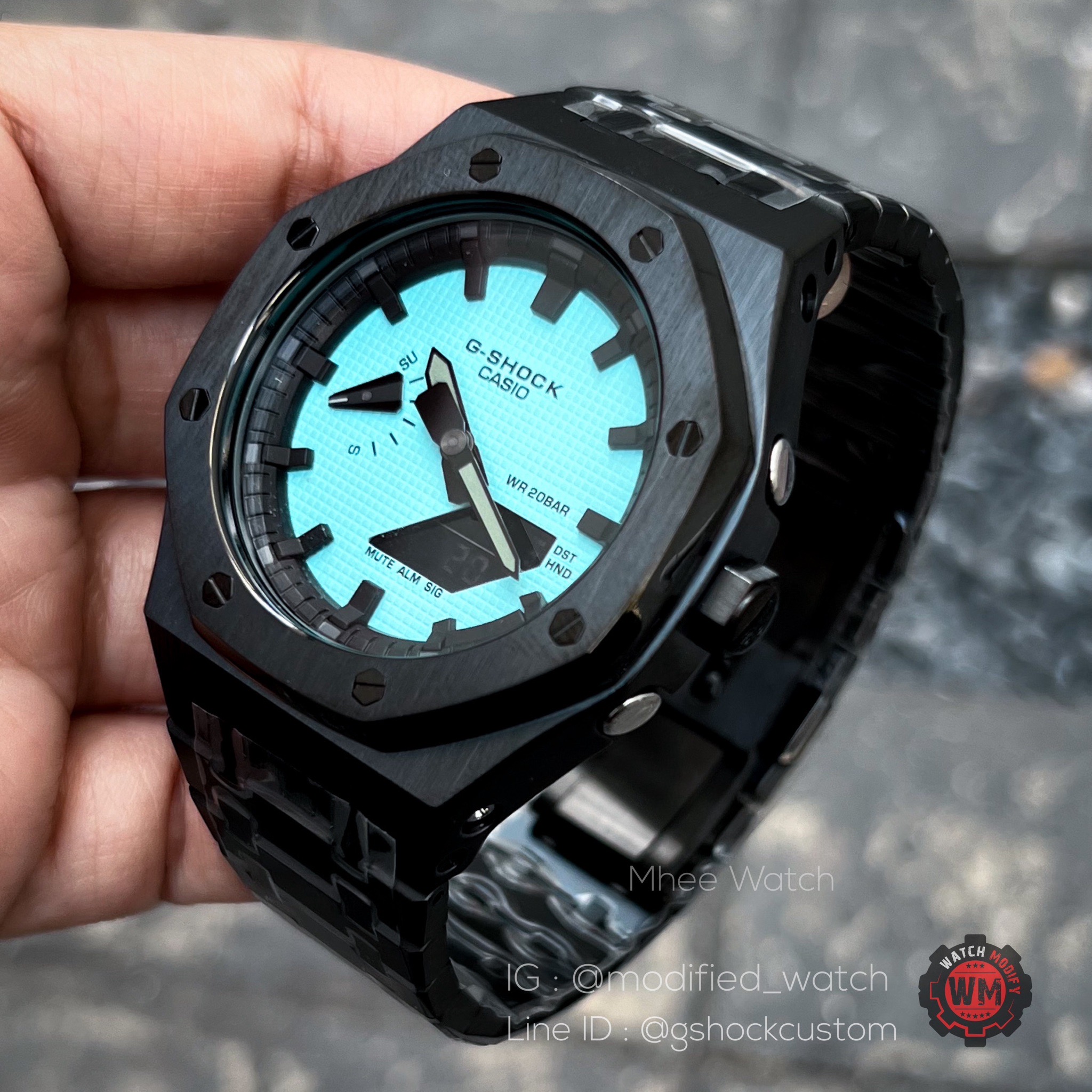G-Shock Casioak Black Tiffany Steel New Generation with unfucntional crown design