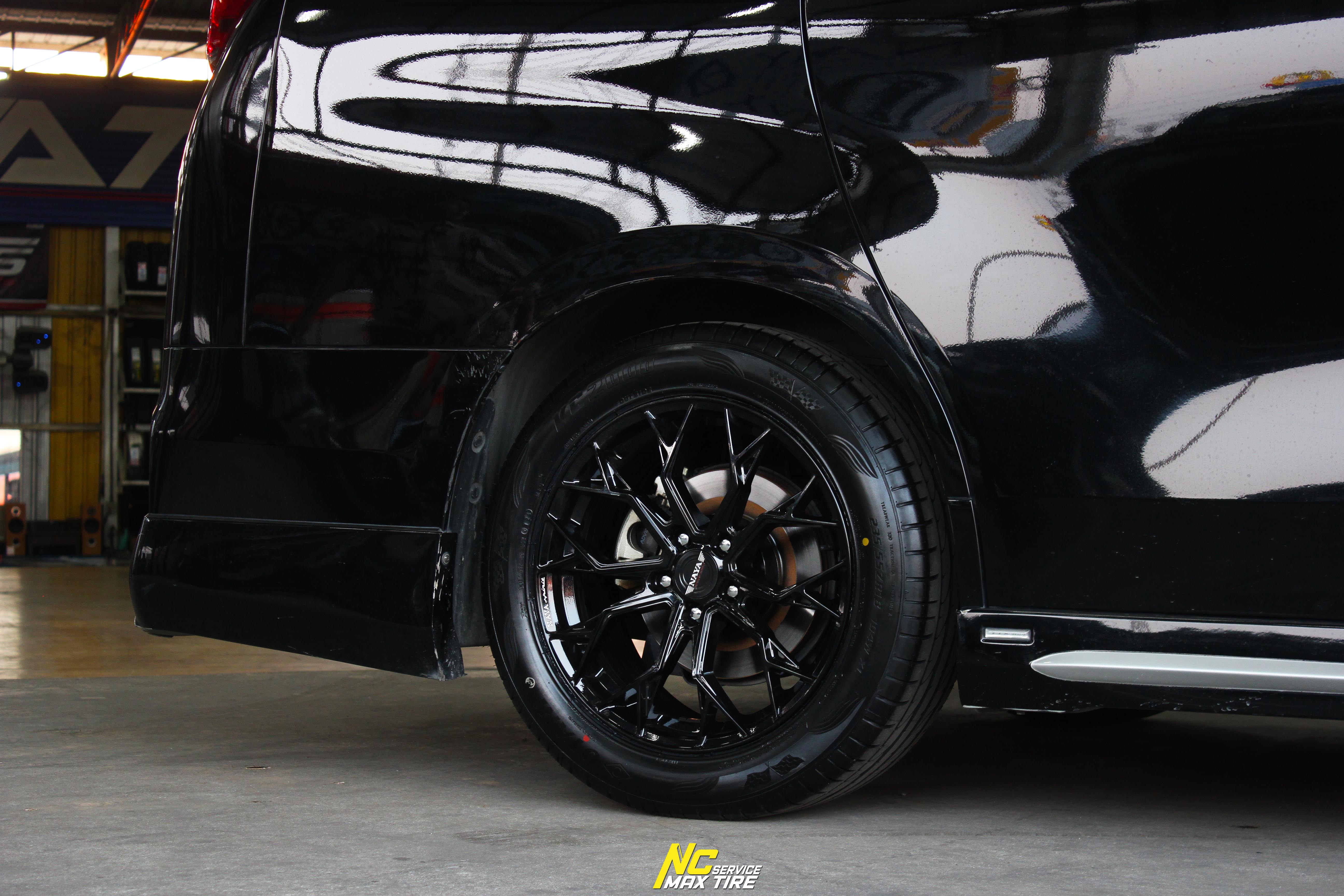 Toyota Alphard / รถตู้ / ล้อแม็กสวยๆ / ล้อแม็กขอบ18 / NAYA / Alpha-3 / 18x8.0 5H113 ET38 / ล้อแม็กสีดำเงาทั้งวง / NC