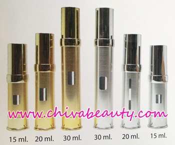 ขายส่ง ปลีก บรรจุภัณฑ์ ขวดสูญญากาศเคลือบ สำหรับบรรจุเซรั่ม โลชั่น ชนิดเหลว ขนาด 15 ml,20 ml, 30 ml