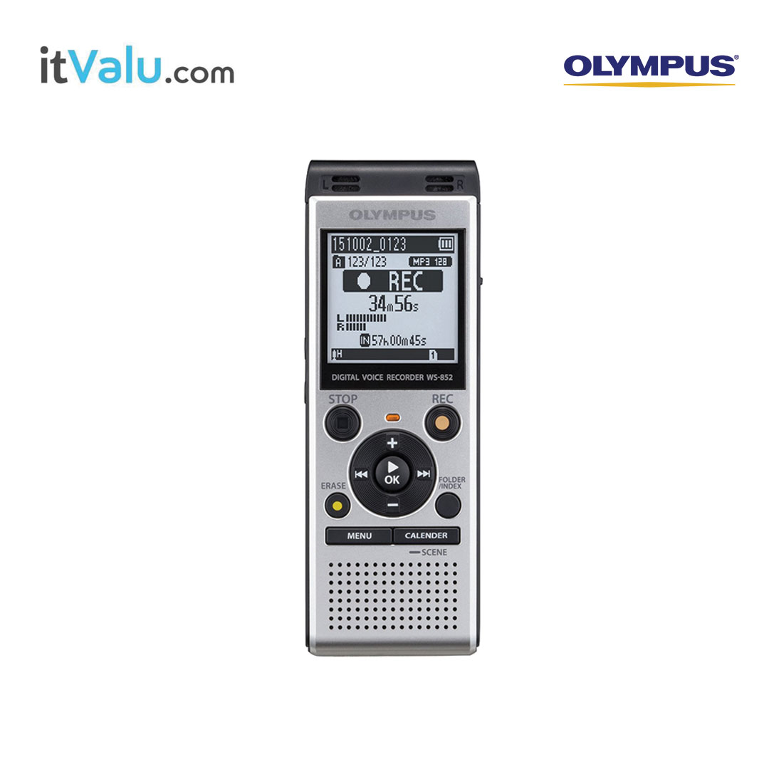 เครื่องบันทึกเสียง olympus รุ่น ws 852 (business-edcation) (ใส่ถ่าน) ความจุ 4 GB ขนาด 108 x 37.5 x 20 mm