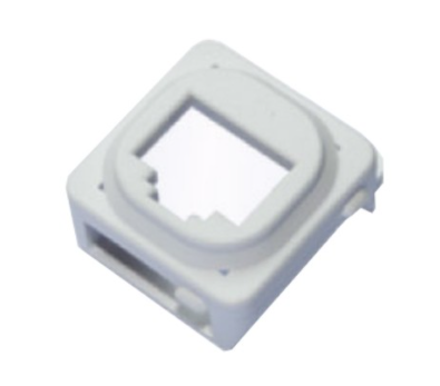 US-2332SQ : SHINY SHUTTER SQUARE FACE PLATE 2 PORT w/Label