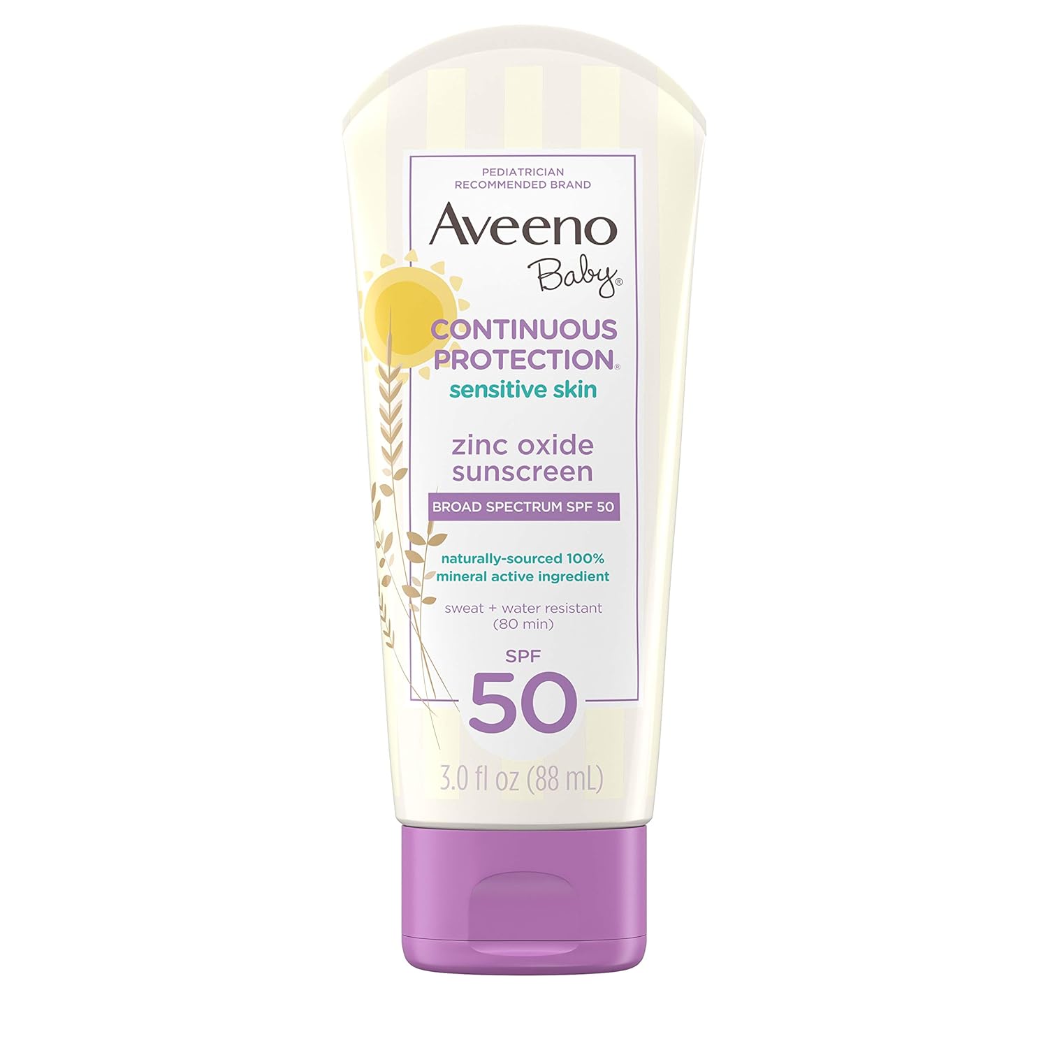 Aveeno Baby Continuous Protection Sunscreen Lotion for Sensitive Skin SPF 50 โลชั่นกันแดดสำหรับผิวแพ้ง่าย