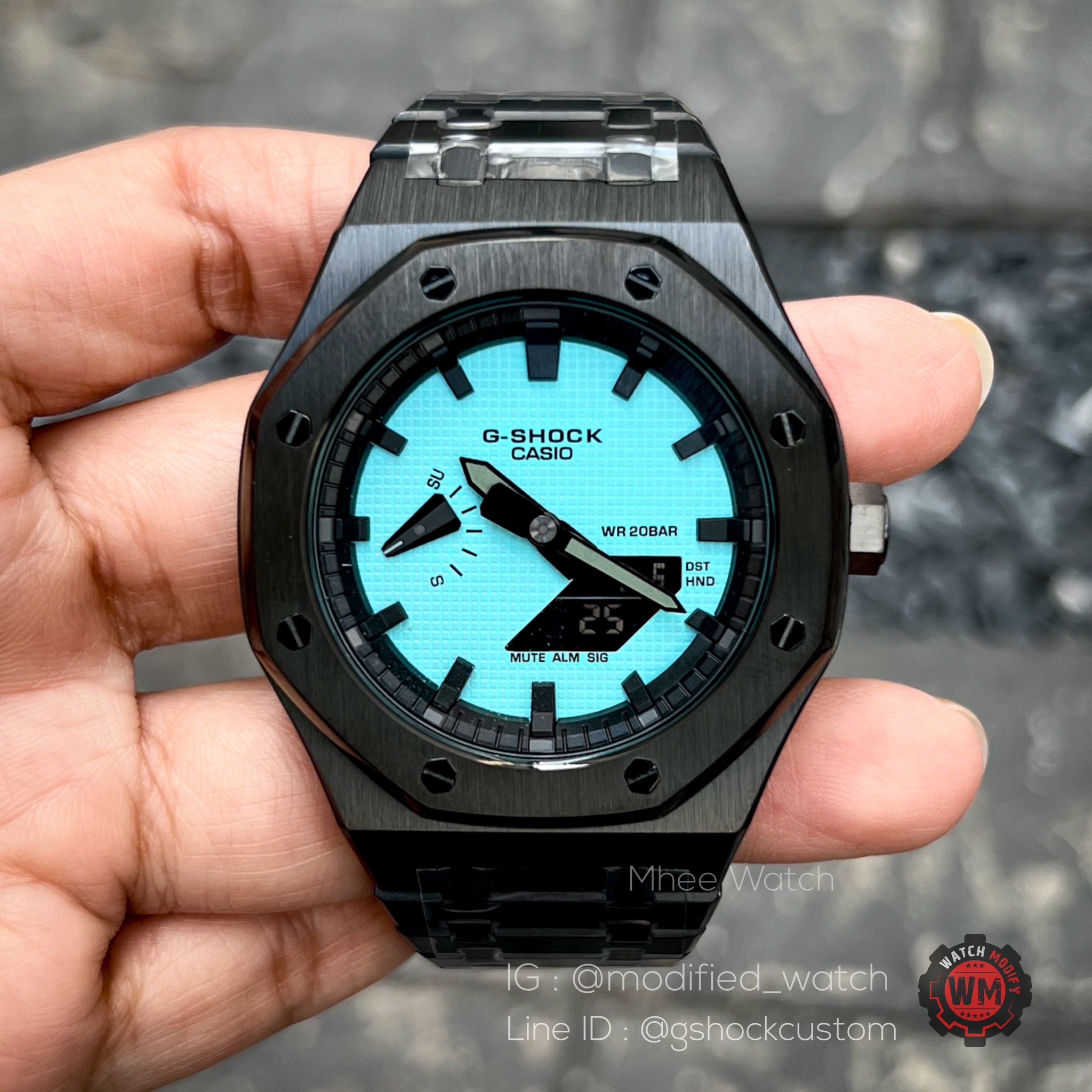 G-Shock Casioak Black Tiffany Steel New Generation with unfucntional crown design
