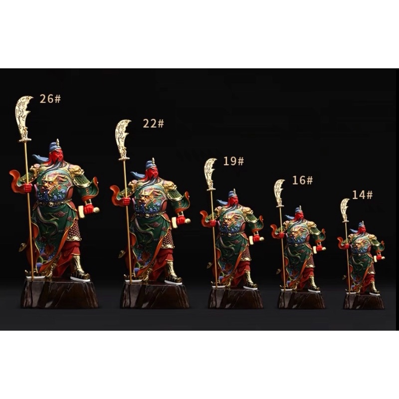 CT103B075 HAOYUN #เทพเจ้ากวนอู เทพเจ้าโชคลาภ เทพเจ้าจีน กวนอู เทพเจ้ากวนอูยืนถือง้าว กวนอูปางสั่งการ กวนอูประทานทรัพย์