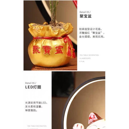 CT097B070 HAOYUN แมวกวัก แมวกวักรับทรัพย์ ตุ๊กตาแมวกวัก แมวนำโชค แมวกวักญี่ปุ่น ตุ๊กตาแมว โมเดลแมวกวัก โคมไฟLed