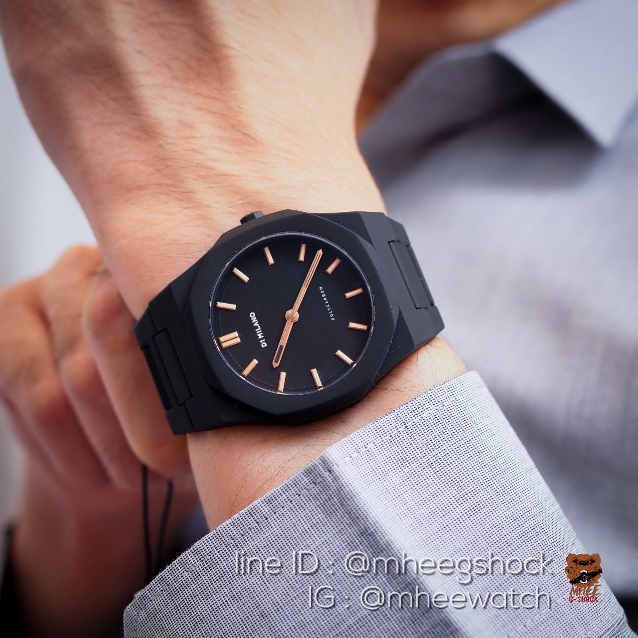 D1 Milano สี Jet Black Rose Gold