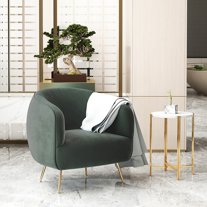 CT173D075 ZEITAKU โซฟา โซฟาห้องรับแขก โซฟาห้องนั่งเล่น โซฟาโมเดิร์น โซฟาขาสีทอง