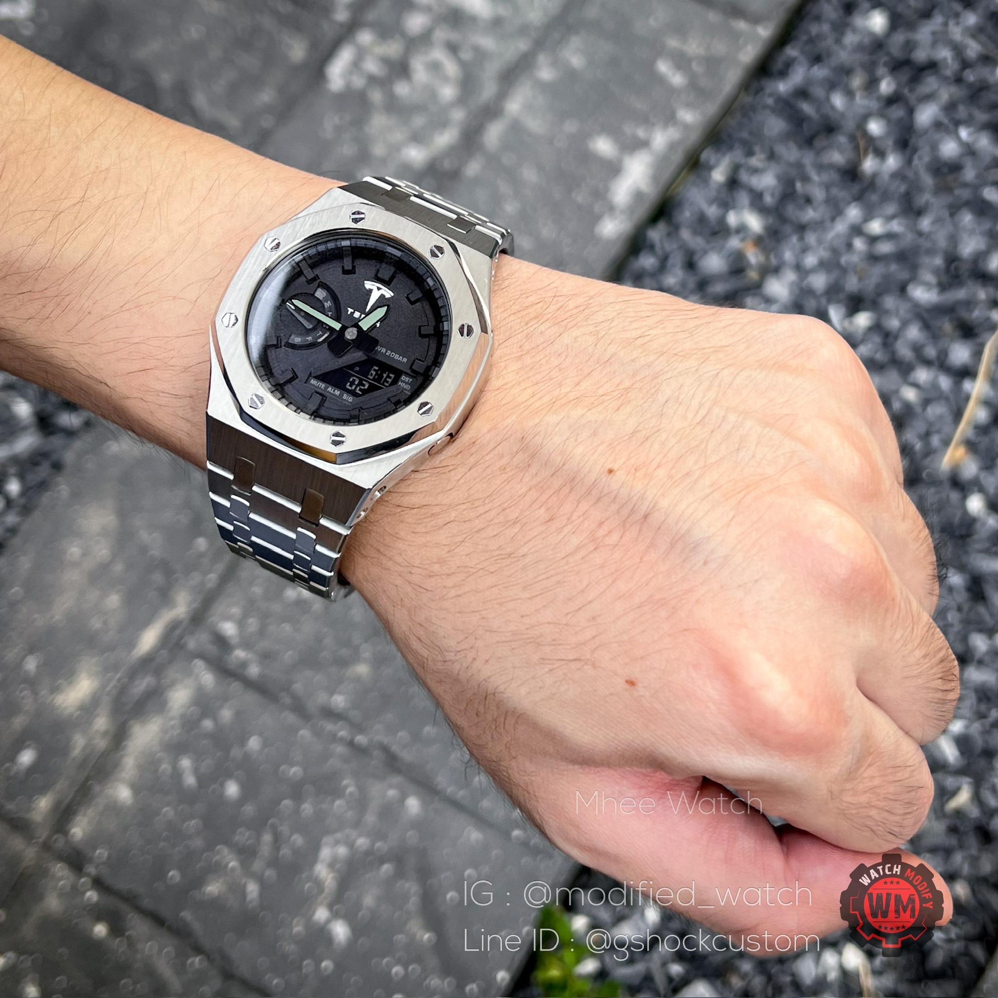 G-Shock Custom AP Tesla Model Silver Full Metal Special Edition