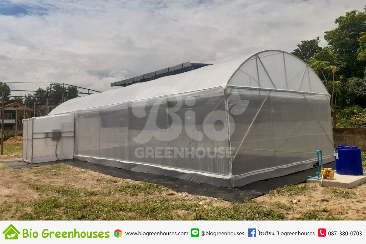 โรงเรือนจั่วโค้ง ขนาด 6x20ม. พร้อมม่านพรางแสง จ.เชียงใหม่