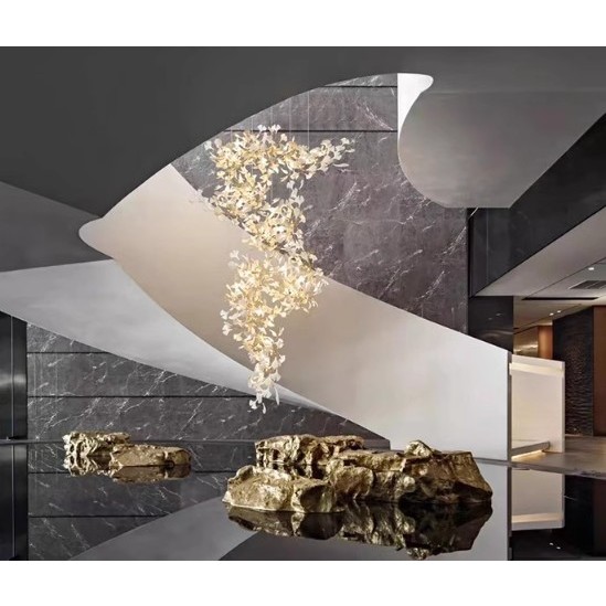 CT200A183 SOTMIA โคมไฟใบแปะก๊วย โคมไฟระย้าโถงบรรได Chandelier แชนเดอเรียยาว