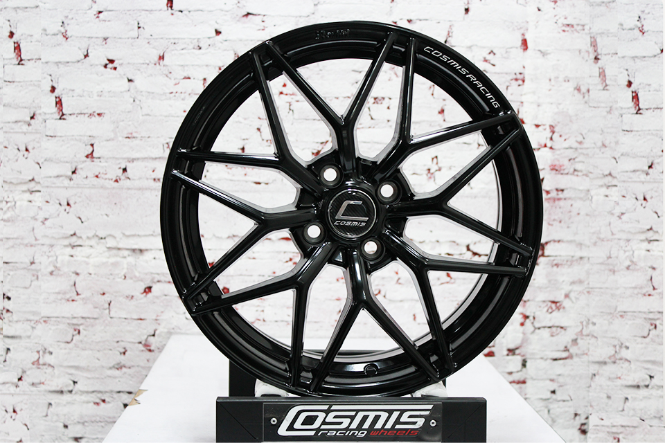 ล้อแม็กขอบ16 COSMIS PV-2 สีดำทั้งวง cncข้างก้าน สำหรับรถเก๋ง (ราคาต่อวง)