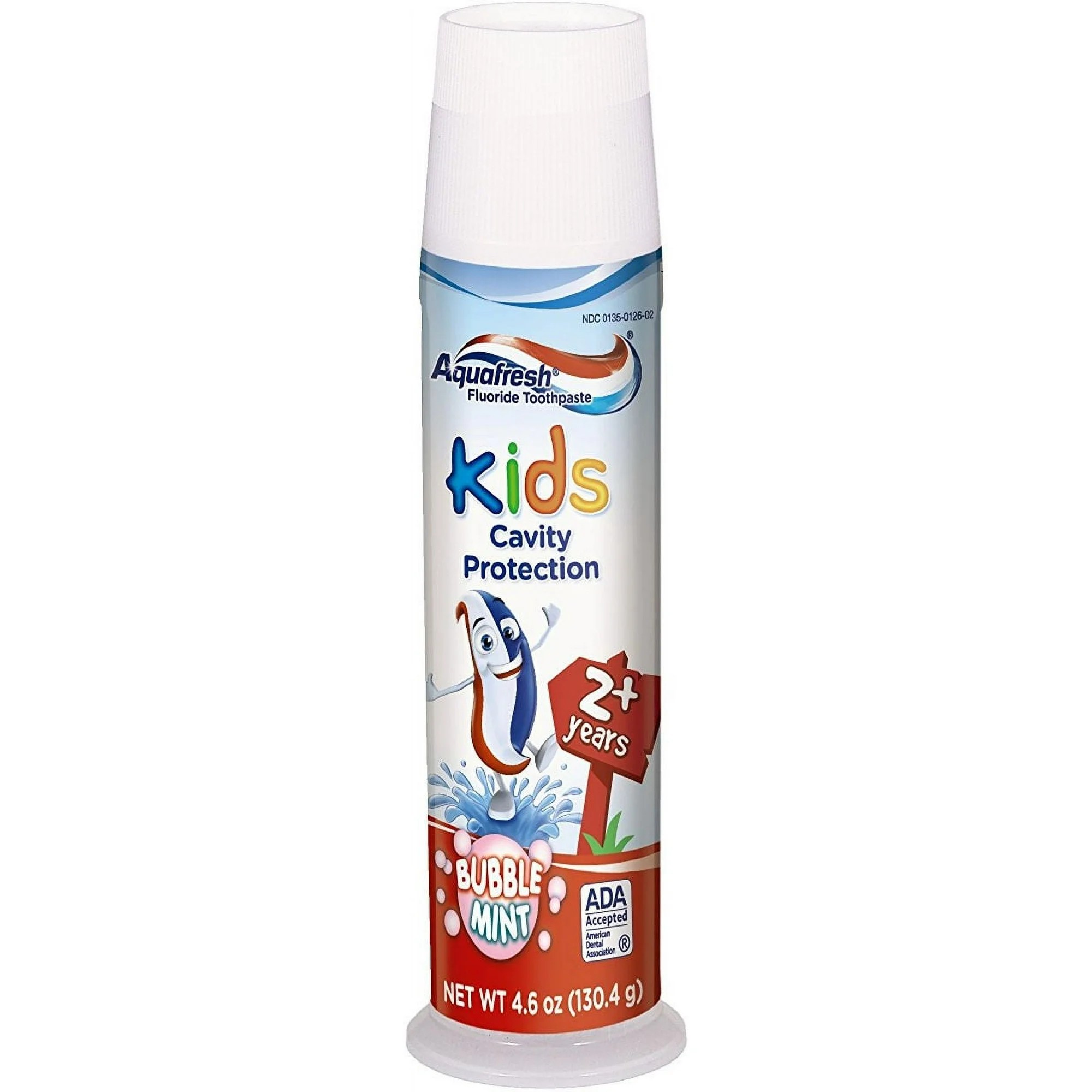 Aquafresh Kids Cavity Protection Fluoride Toothpaste Pump ยาสีฟันเด็ก ป้องกันฟันผุ กลิ่น Bubble Mint แบบหัวปั๊ม