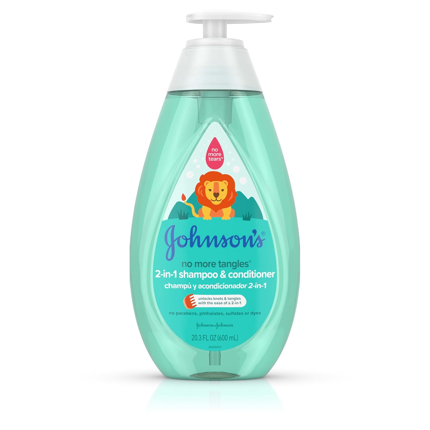 Johnson's Kids No More Tangles 2-in-1 Detangling Shampoo & Conditioner แชมพูและครีมนวดในขวดเดียว ลดผมพันกันและจัดทรงง่าย
