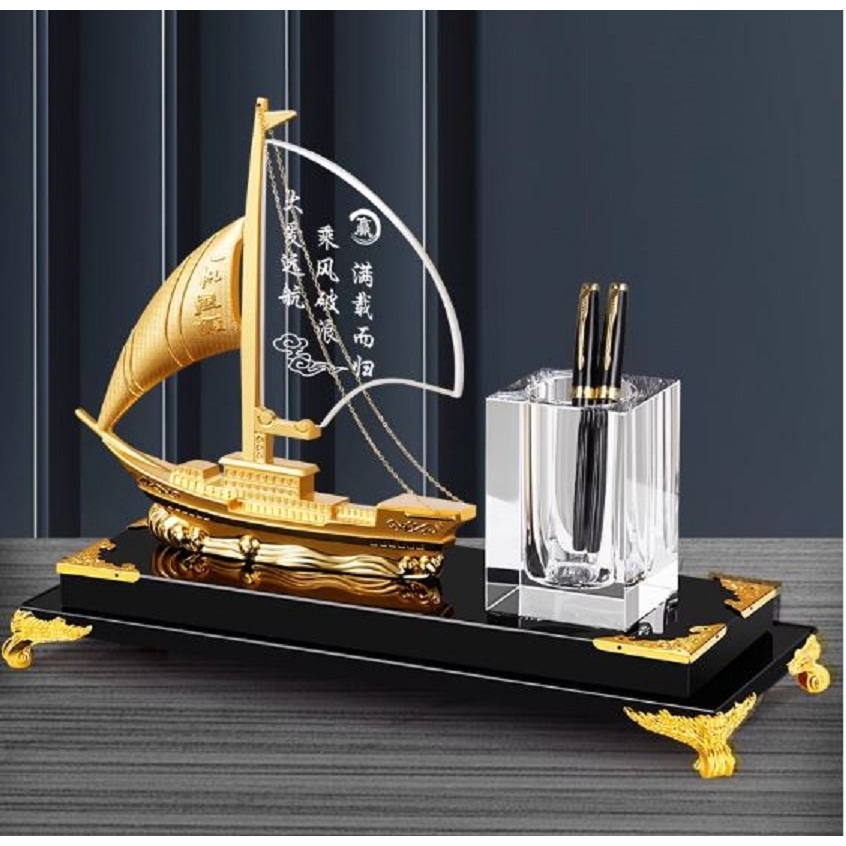 CT029D103 HOMMY ของตั้งโชว์ ของตั้งโต๊ะ เรือใบ ใส่ปากกา นาฬิกาตั้งโต๊ะ