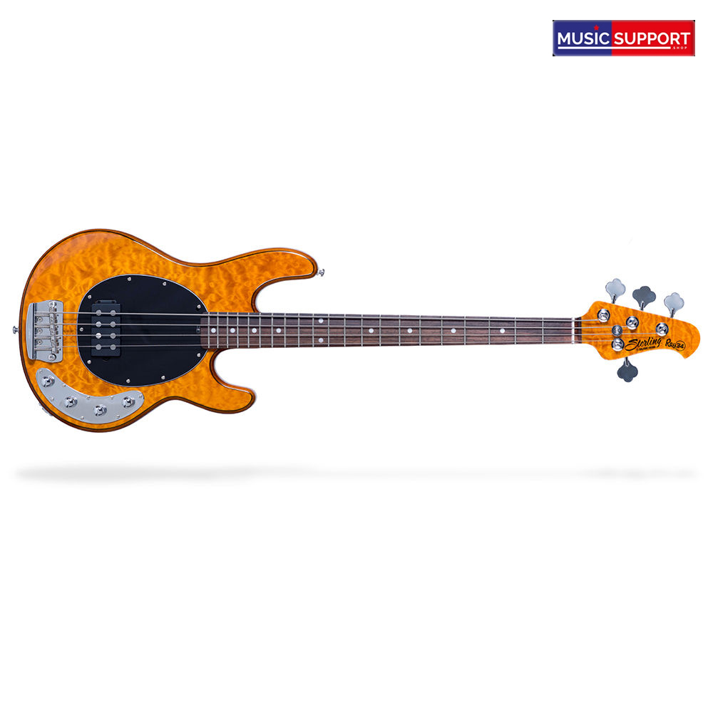 กีต้าร์เบสไฟฟ้าSTerling RAY34 QM RW Amber