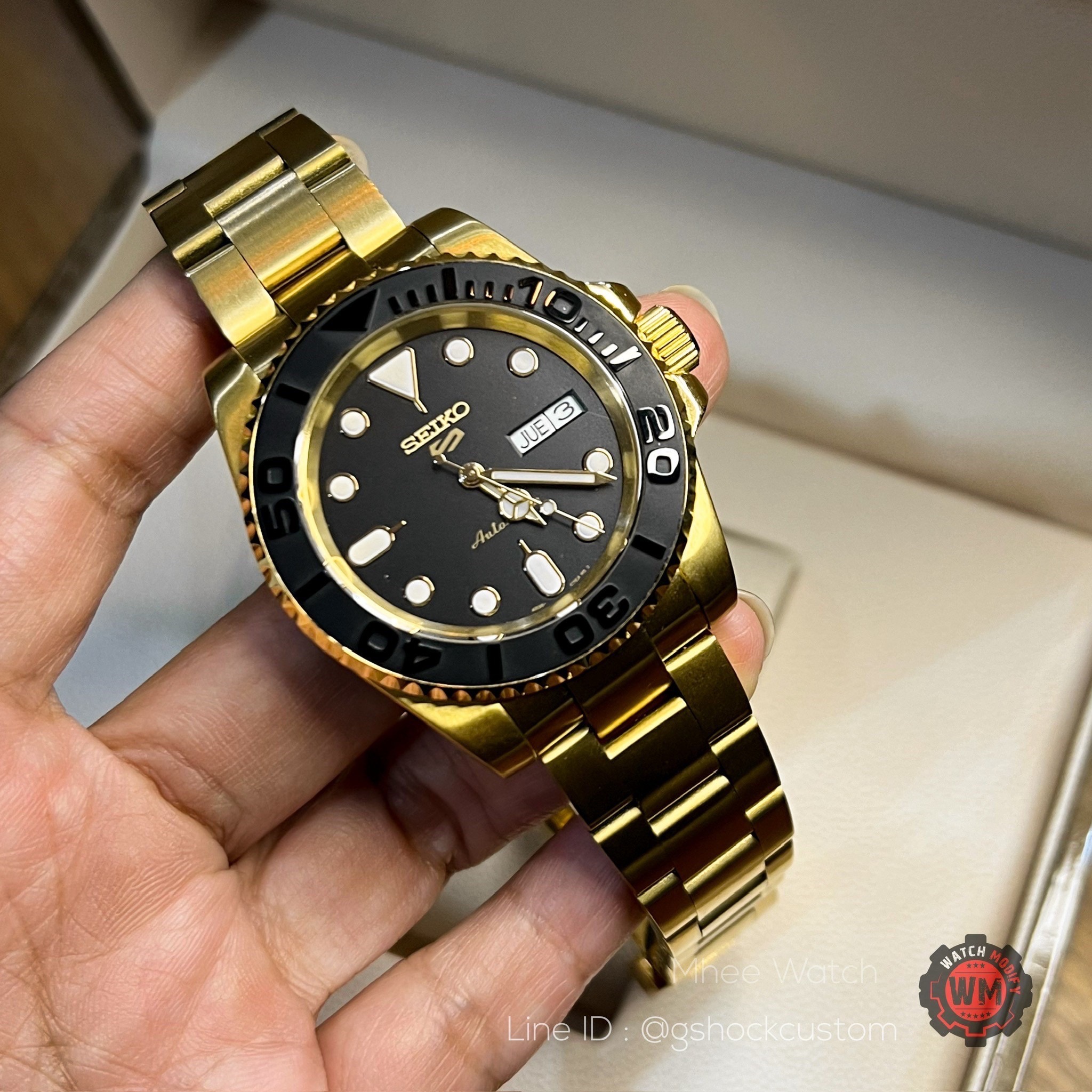 SeikoMod Yacht Master Stainless Yellow Gold Upgrade From SRPD57K1