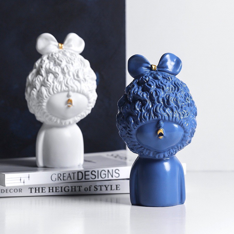 TH000B040 FAMITOSS ของแต่งห้อง ของแต่งบ้าน ที่ทับกระดาษ ที่ทับกระดาษน่ารัก ของตั้งโชว์ ของตั้งโต๊ะ ผมหยิก ตุ๊กตาผมหยิก