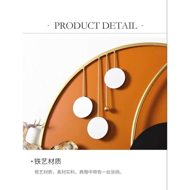 CT117E020 INTERY #นาฬิกาติดผนัง นาฬิกากวางคู่ นาฬิกาModern luxury นาฬิกามงคล นาฬิกาสวยหรู นาฬิกาตกแต่งห้อง