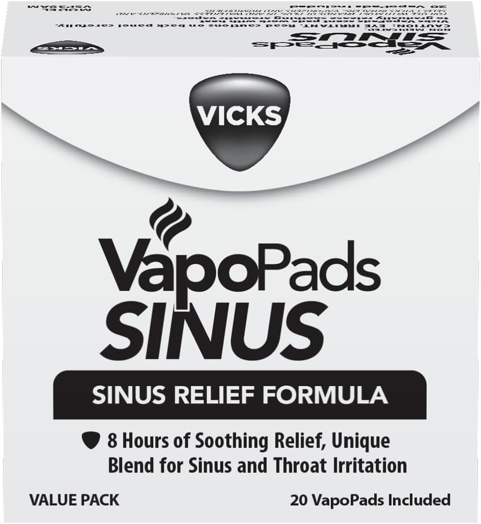 Vicks VapoPad Sinus แผ่นรีฟิล สำหรับใส่เครื่องพ่นไอระเหย ขนาด 20 แผ่น