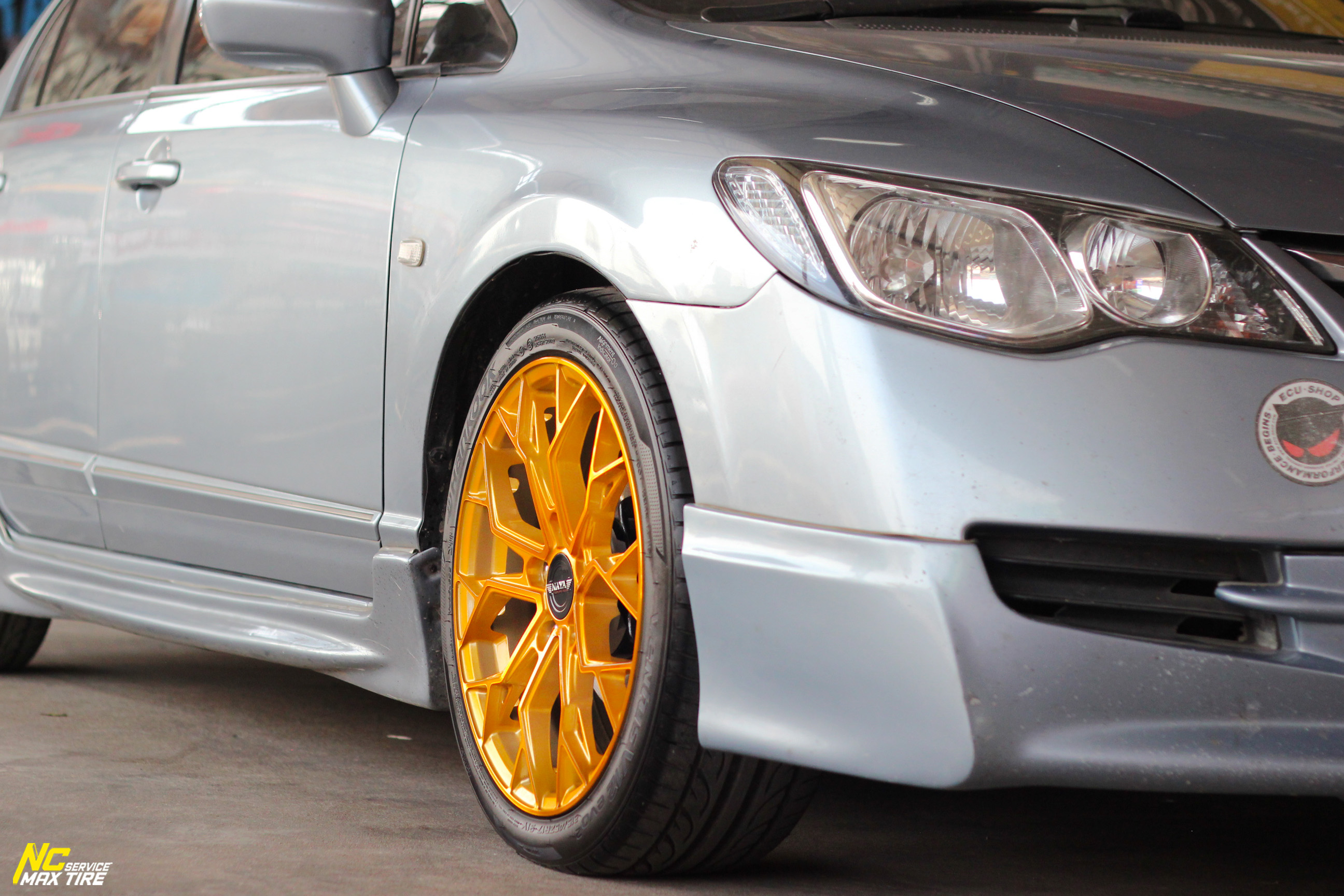 Honda Civic / NAYA ALPHA-3 / 17x7.5 5H114.3 ET40 / ล้อแม็กสีทองทั้งวง / Custom Color / ล้อแม็กขอบ17