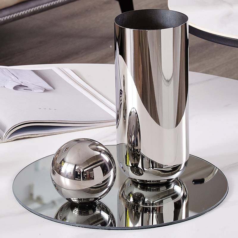 CT031E020 DECHOMEแจกันสีเงิน แจกันตกแต่งบ้าน แจกัน ดอกไม้ปลอมเหมือนจริง ดอกไม้ประดิษฐ์พร้อมแจกัน flower vase