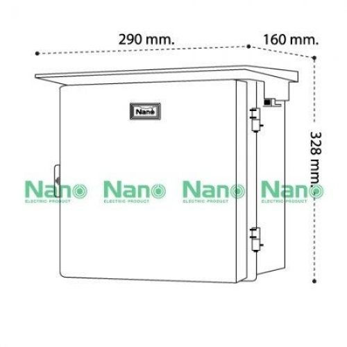 NANO Electric® NANO-102G ตู้กันน้ำพลาสติก มีหลังคา ฝาทึบ ขนาด 11.50x13x6 นิ้ว (290 x 328 x 160 mm) สีเทา