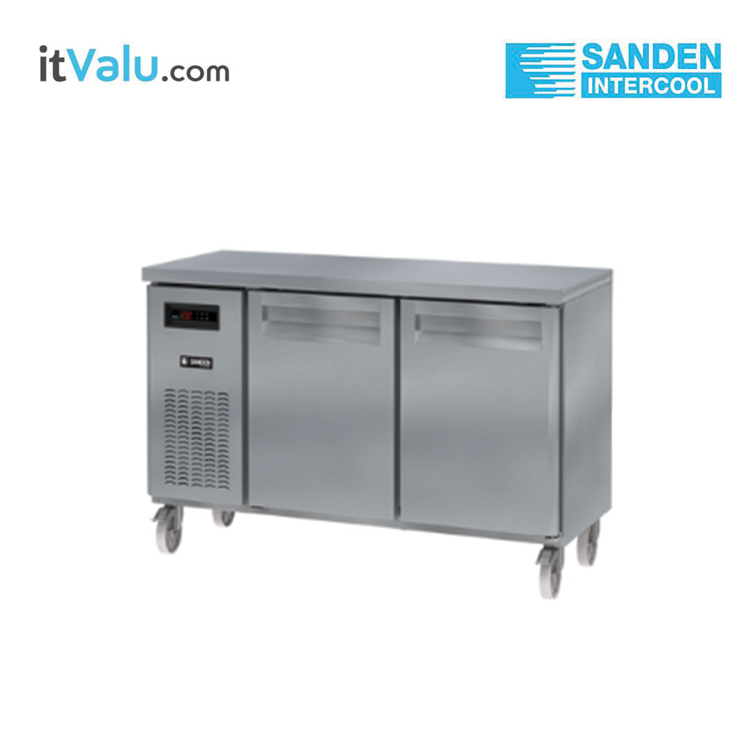 ตู้แช่เคาน์เตอร์สแตนเลส SANDEN ฝาทึบ 2 ประตู แช่แข็ง รุ่น SCF3-1206AR ความจุ 235 ลิตร กว้าง 120 ซม. ลึก 60 ซม. สูง 85 ซม. รับประกันความเย็น 1 ปี รับประกันคอมเพรสเซอร์ 1 ปี