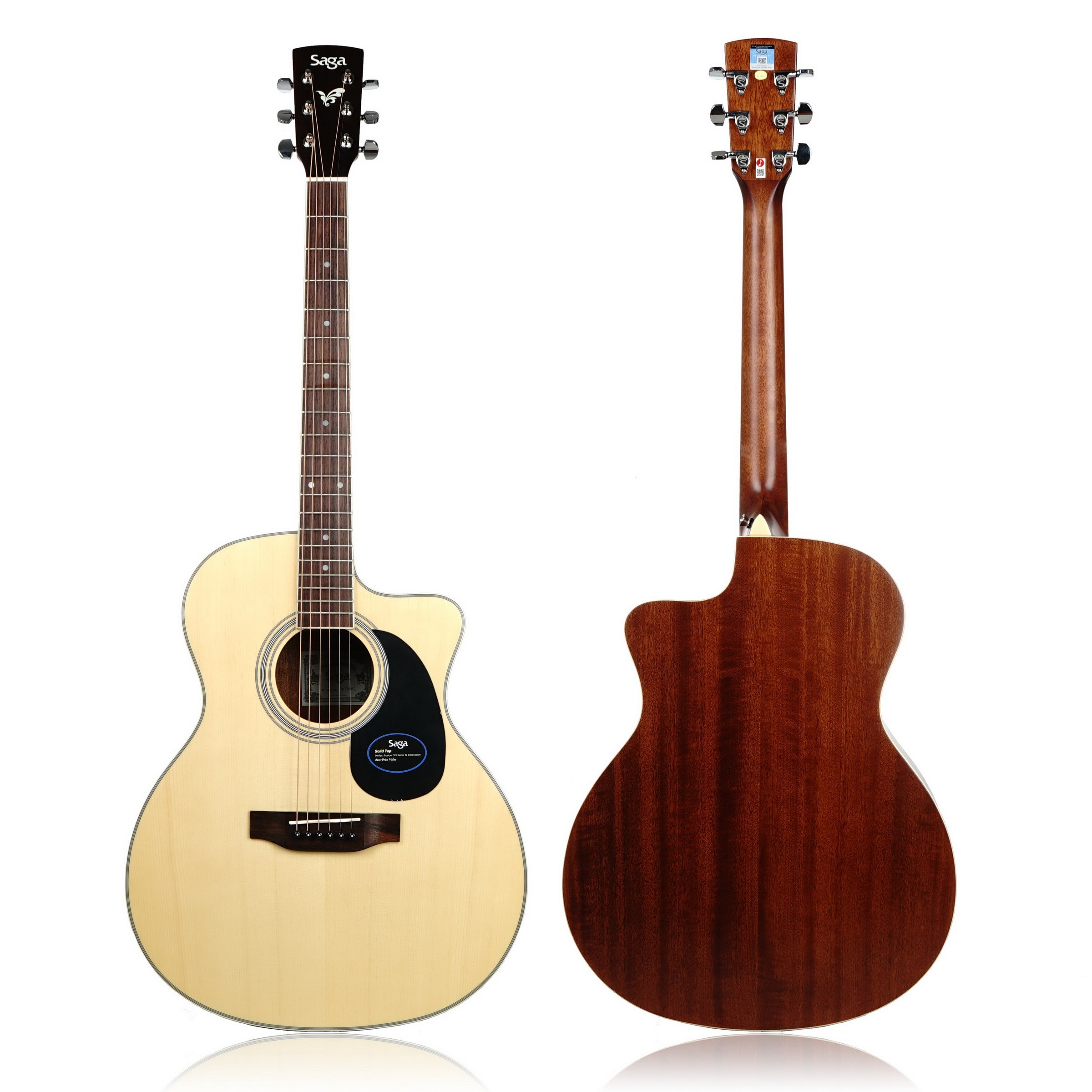 Saga SF700GC กีตาร์โปร่ง สีไม้