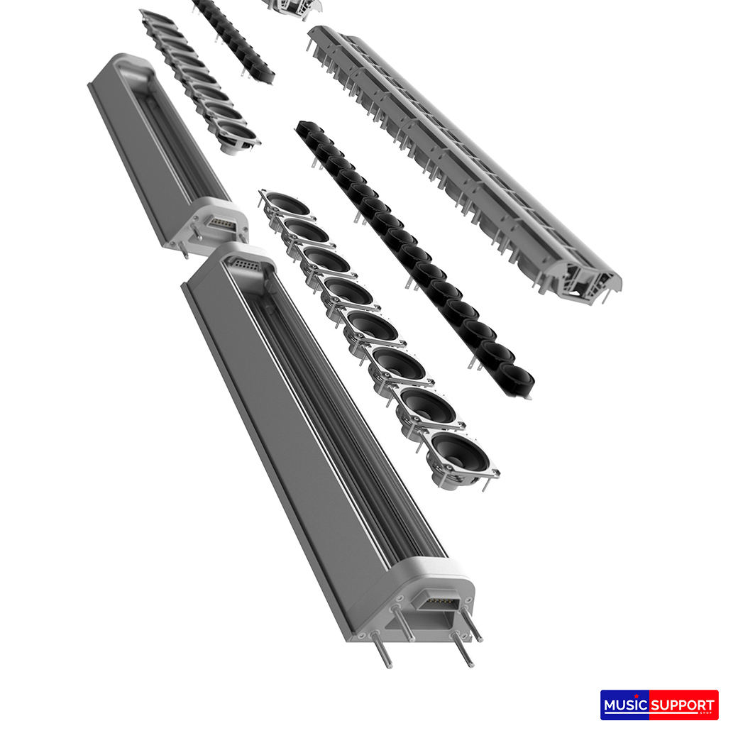 LD Systems MAUIP900W Powered Column PA System by Porsche Design Studio in Cocoon White