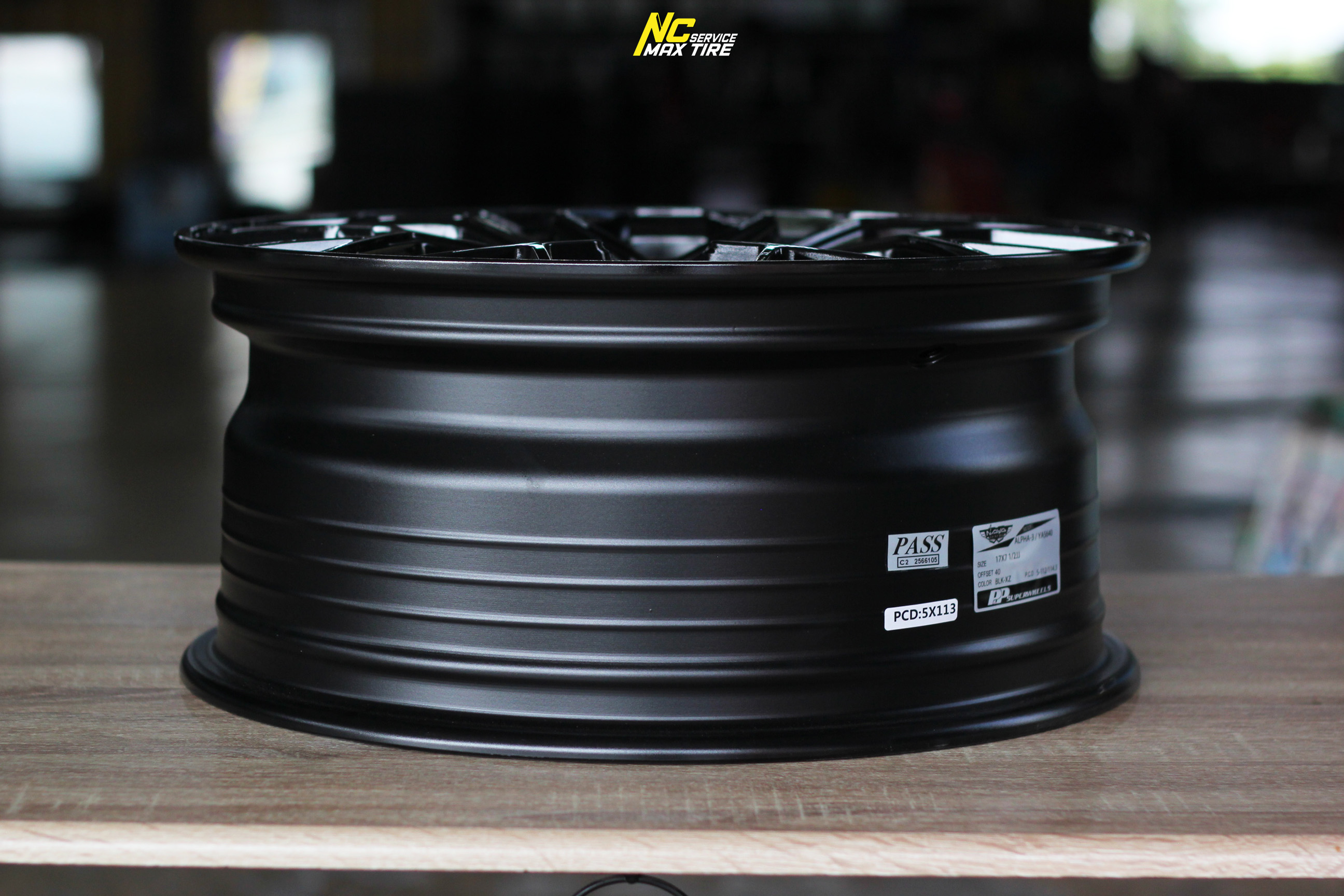 ล้อแม็กขอบ17 / Cosmis / NAYA / Alpha-3 / ล้อแม็กสีดำเงาทั้งวง / 17x7.0 5H112/114 ET40 / NC / PP / เก๋ง5รู