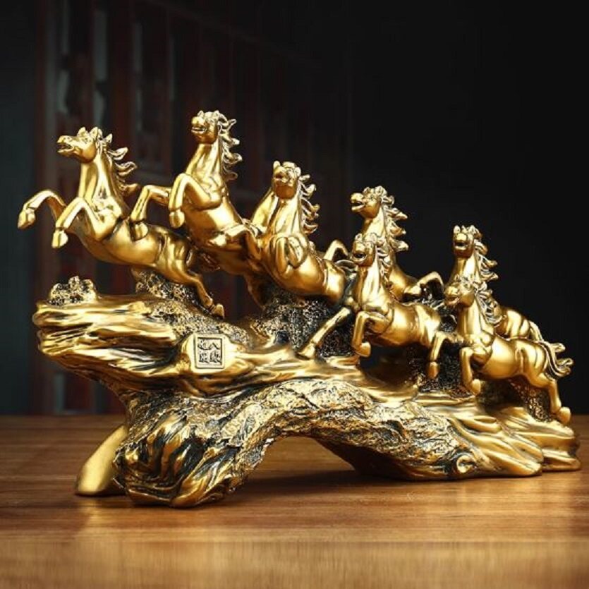 CT193B130 HAOYUN โมเดลม้าแปดตัว ม้านำโชค ของขวัญขึ้นบ้านใหม่ ของขวัญเลื่อนตำแหน่ง