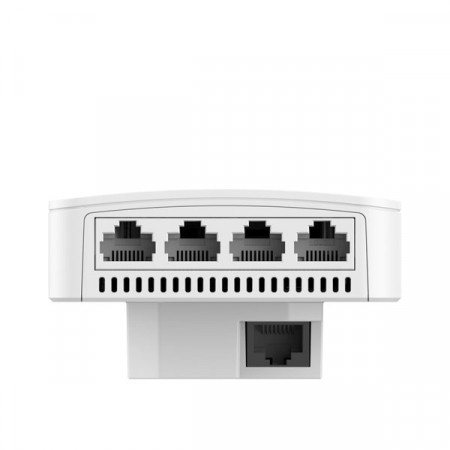 Reyee RG-RAP1200(P) AC1300 Dual Band Gigabit Wall Plate AP, 4 front LAN ports, Including 1 Standard 802.3af PoE out port, + 1 Gigabit Uplink Port, Ruijie Cloud app management