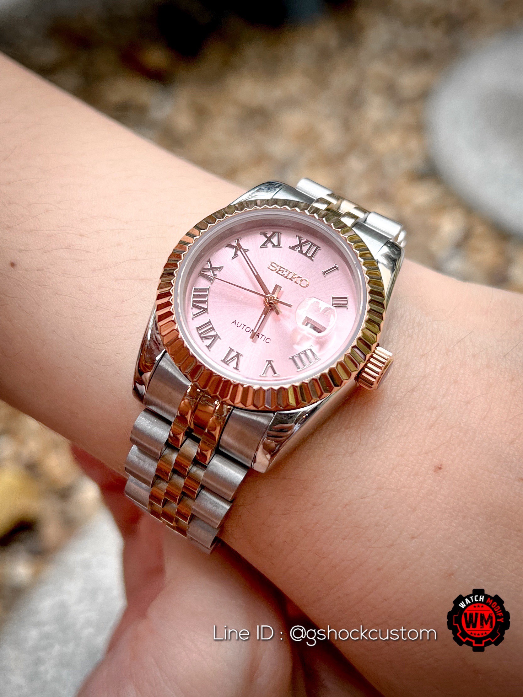 Seikomod Pink Lady Classic Datejust 31mm Twotone Jubilee Strap