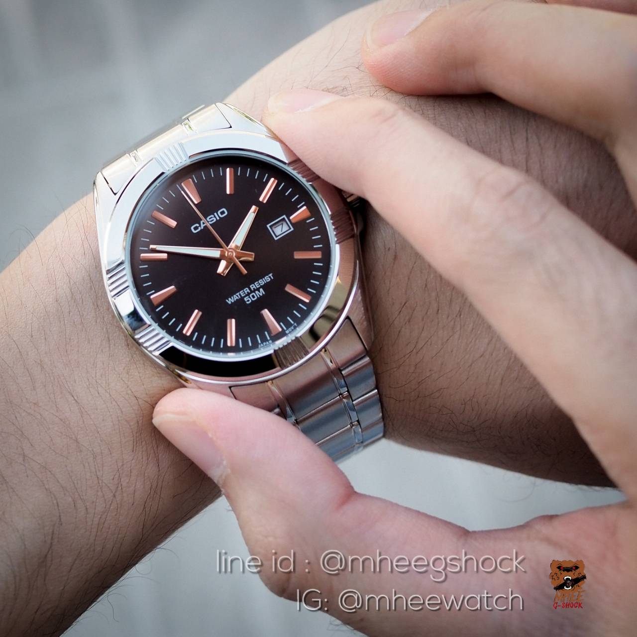 Casio Steel Rosegold Vintage คาสิโอ้ ของแท้ 100% ประกันศูนย์เซ็นทรัล CMG