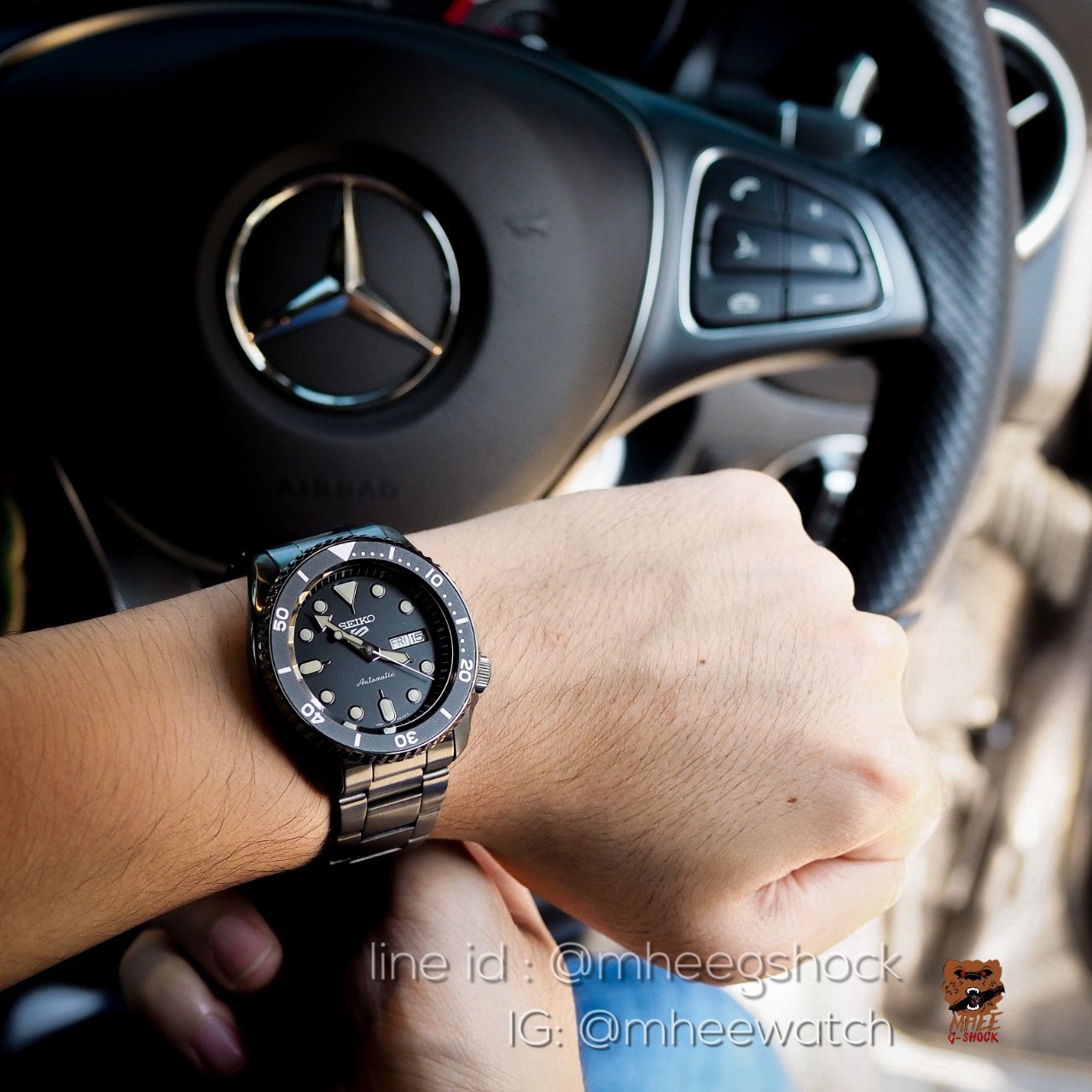 Seiko สแตนเลสรมดำ Automatic PVD Black รุ่นSRPD65K1