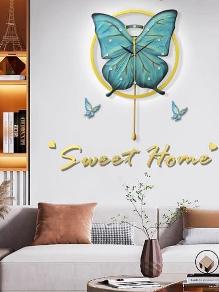 CT222C059 INTERY นาฬิกาผีเสื้อ Wall Clock Art นาฬิกาติดผนัง ไฟติดผนัง