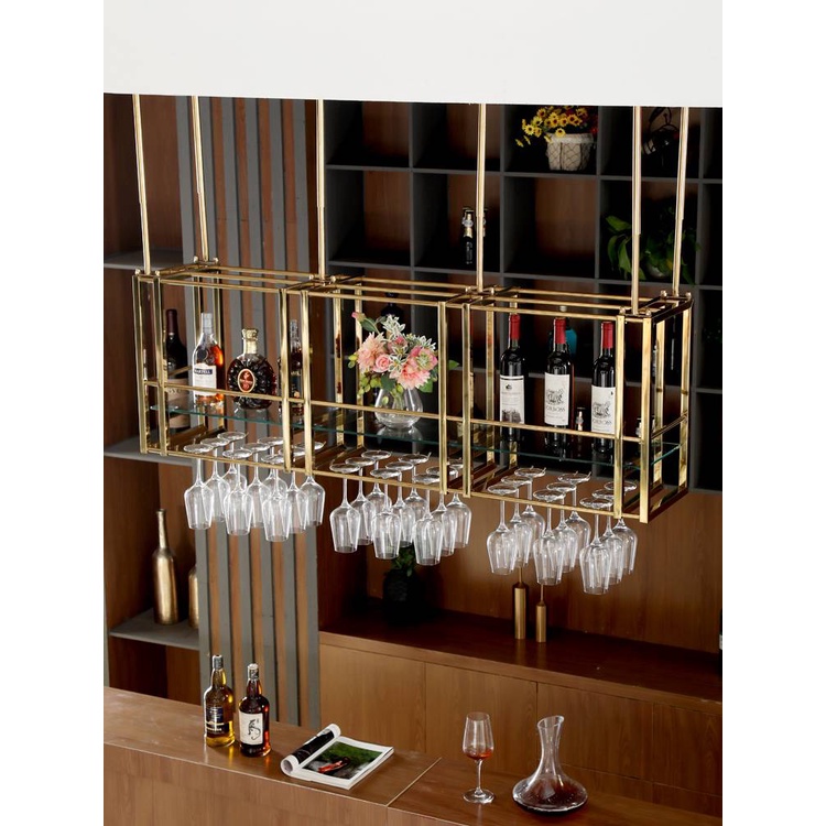 CT092D064 MIRIKITEKI บาร์แขวนแก้วไวน์ ชั้นแขวนแก้วไวน์หรู สไตล์Modern Luxury บาร์แขวนแก้ว ของแต่งบ้าน