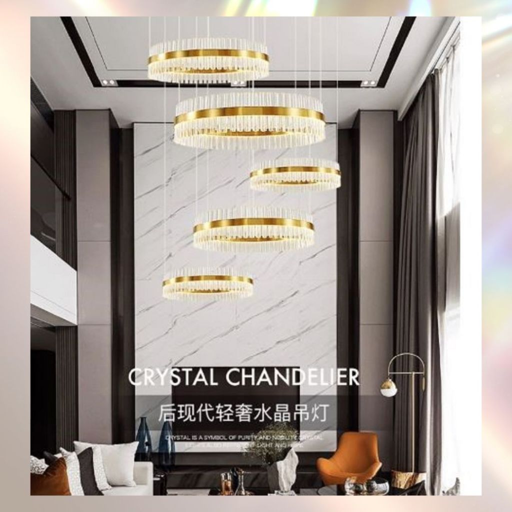 CT236A306 SOTMIA โคมไฟระย้า โคมไฟโมเดิร์นสีทอง Chandelier Lighting โถงบรรได