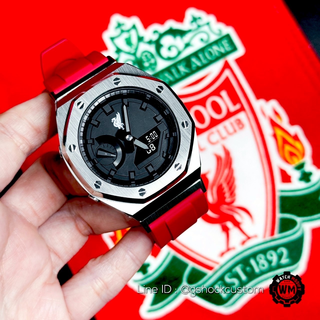 G-Shock custom Liverpool Casioak Red Rubber Strap