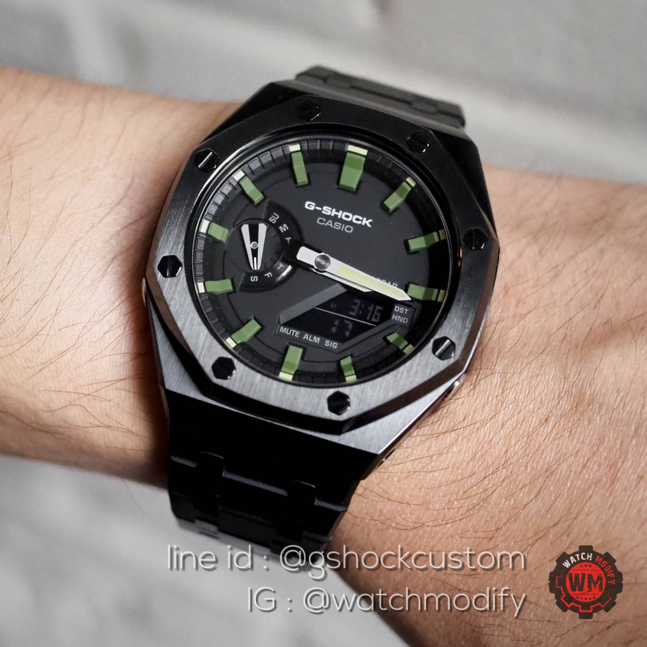 G-Shock Casioak Custom AP Black GreenHand Upgrade