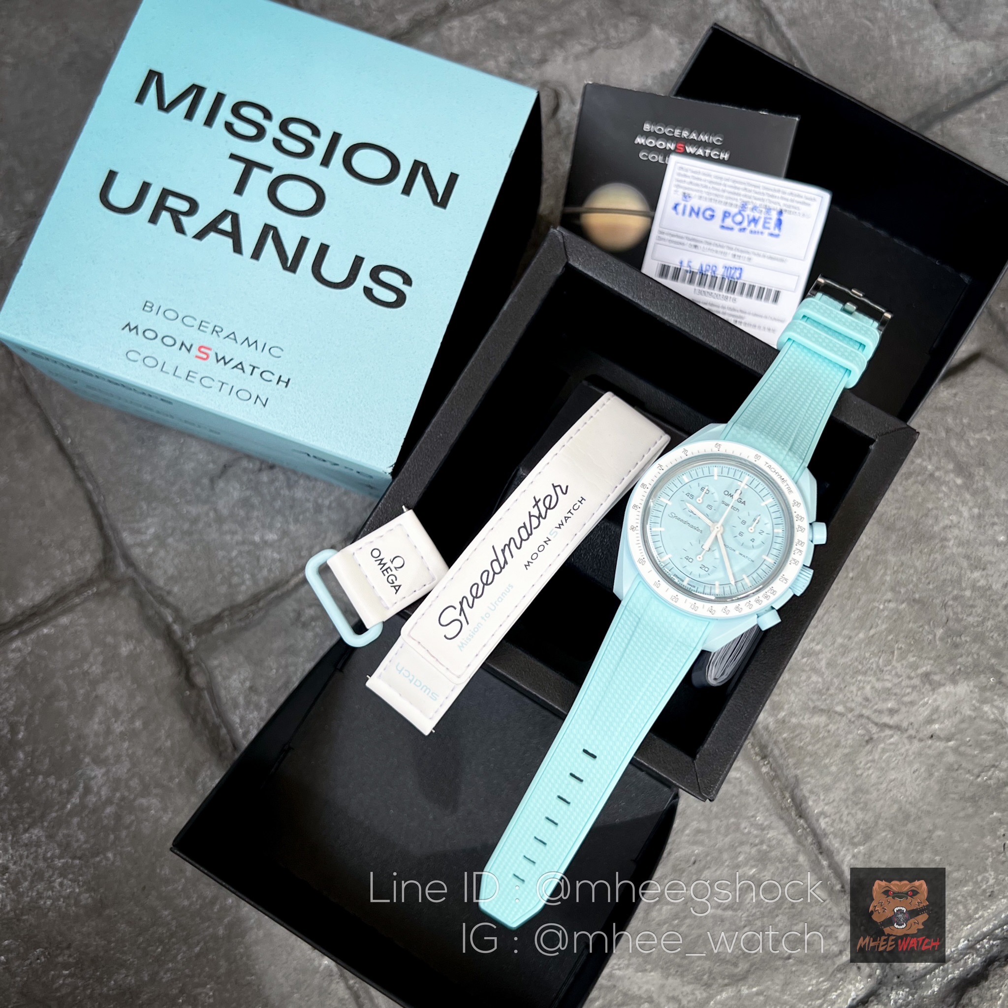 Swatch X Omega Mission to URANUS Tiffany Color with Rubber Strap 