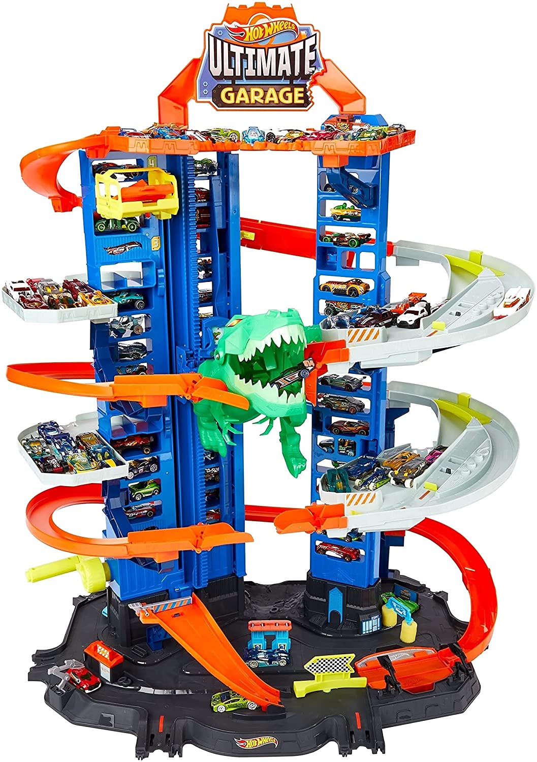 Hot Wheels City Robo T-Rex Ultimate Garage ฮอท วีลส์ รางรถ โรงรถ ลานจอดรถ