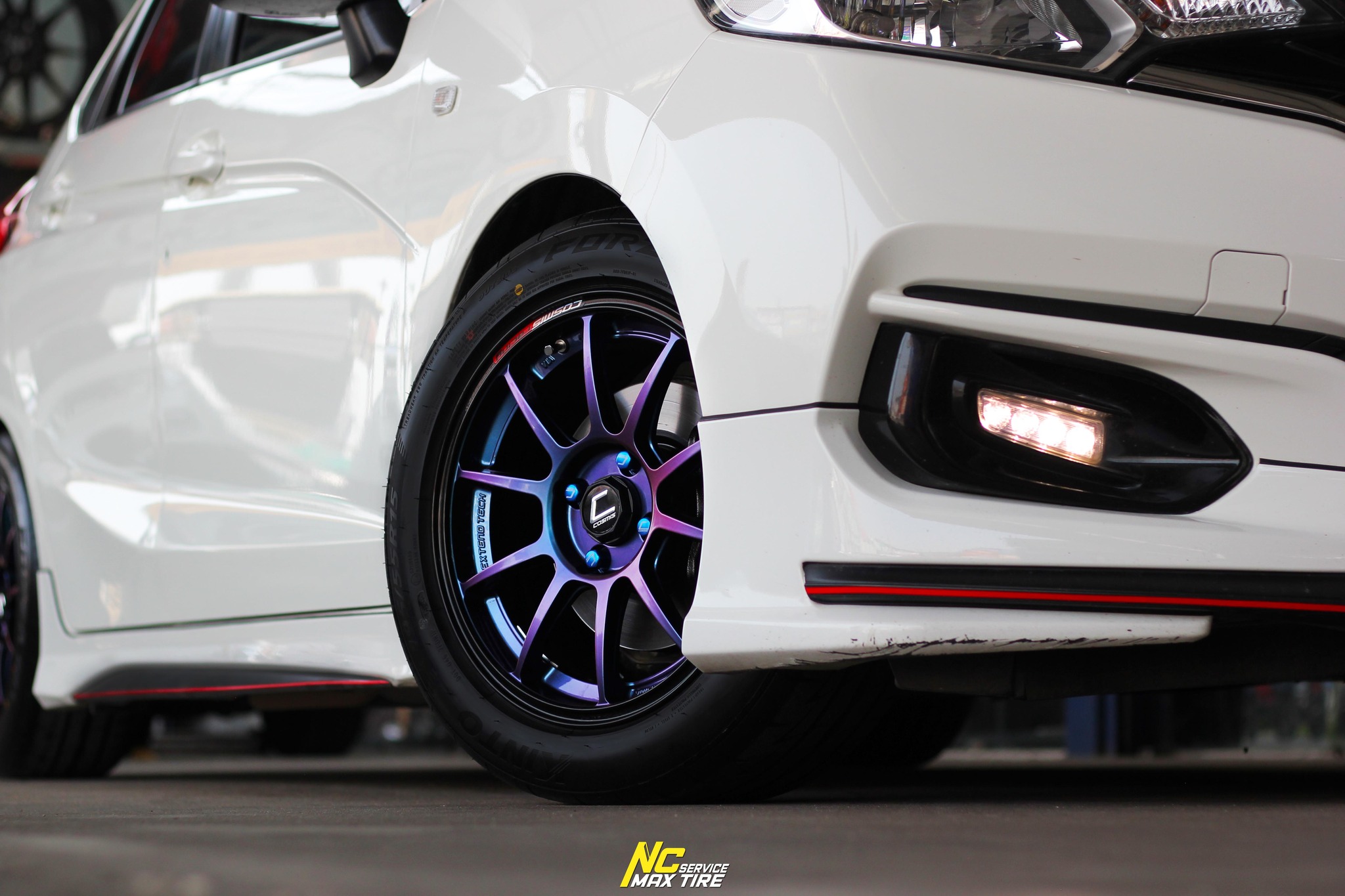 Honda Jazz / ล้อแม็กขอบ15 / Cosmis / RWS-10 / 15x7.0 4H100 ET35 / ล้อแม็กสีน้ำเงินเฉดพาวเวอร์+ขอบดำ+เพลท / Custom Color / ล้อแม็กสวยๆ / NC