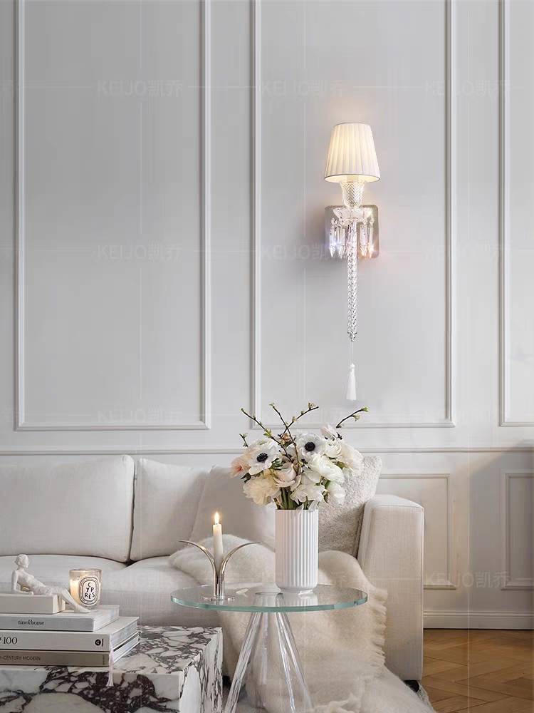 CT229A299 SOTMIA โคมไฟติดผนังคริสตัลสีขาว โคมไฟติดผนัง Light Luxury