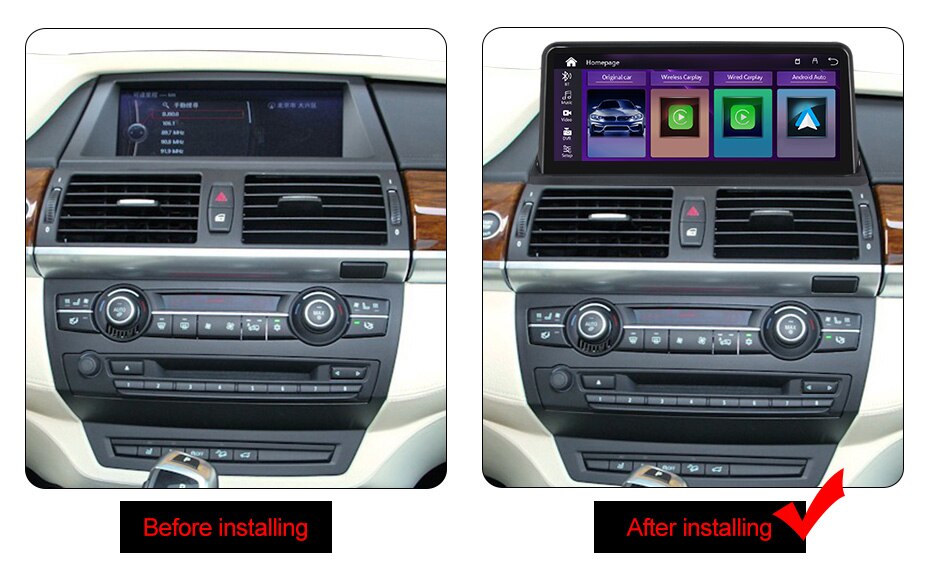 จอแอนดรอย BMW Apple CarPlay Android Auto Car Multimedia BMW-X5-X6-E70-E71-2007